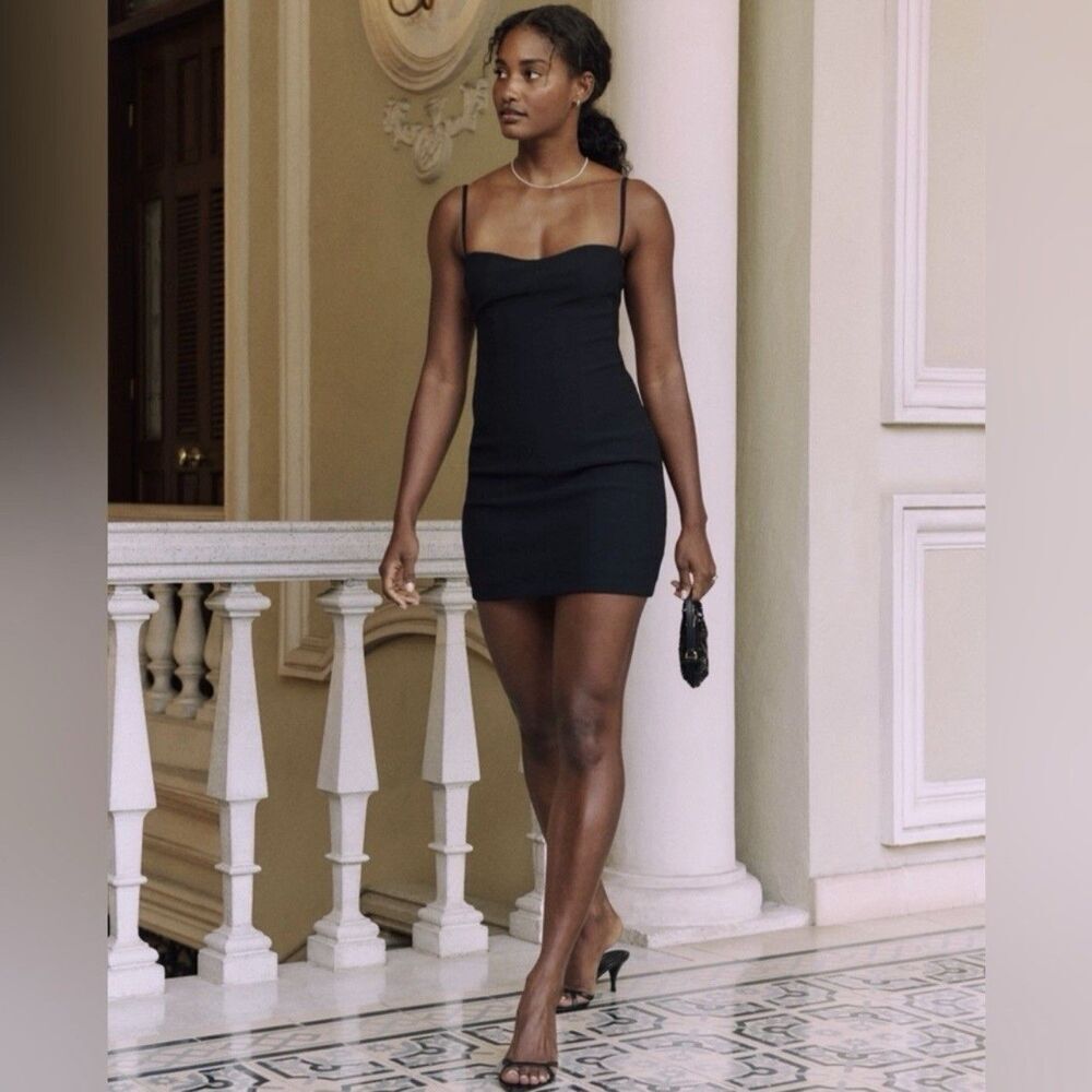 Abercrombie & Fitch Black Mini Dress XXL Tall Corset Clasp-Back Crepe Slimming